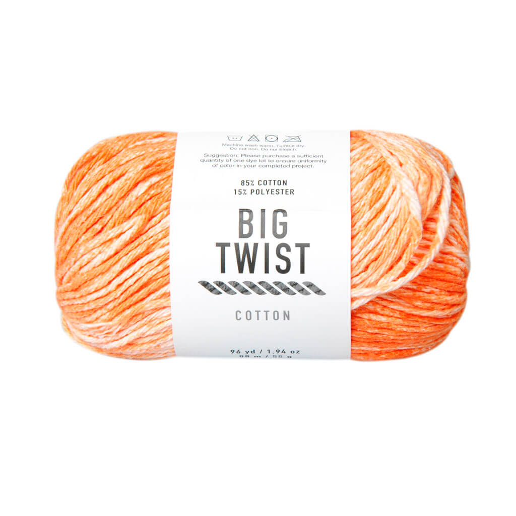 Big Twist Cotton Yarn Tangerine Splash