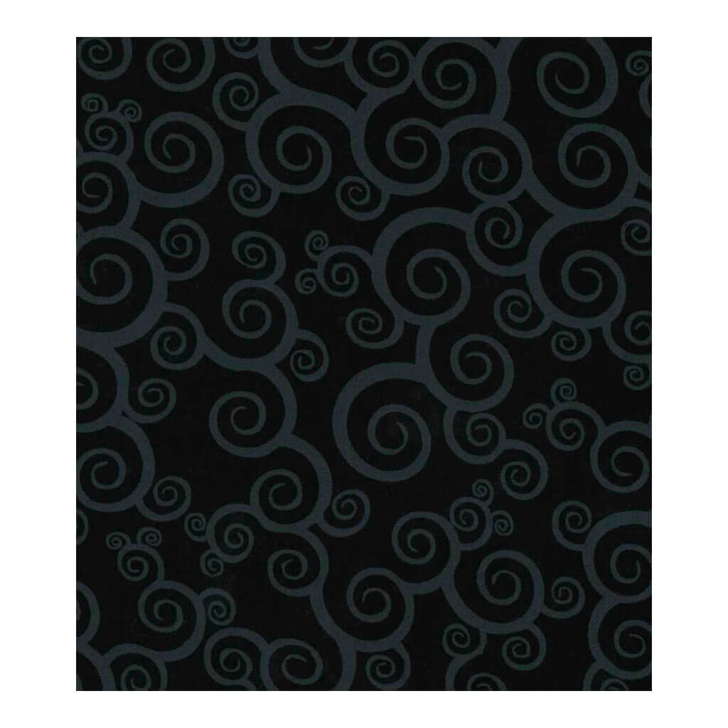 Keepsake Calico Cotton Fabric Scroll on Black