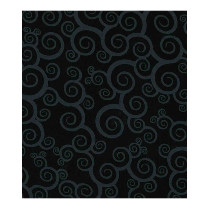 Keepsake Calico Cotton Fabric Scroll on Black