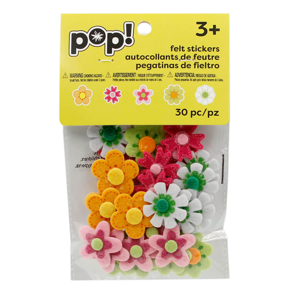 POP! Felt Flowers Adhesive Stickers