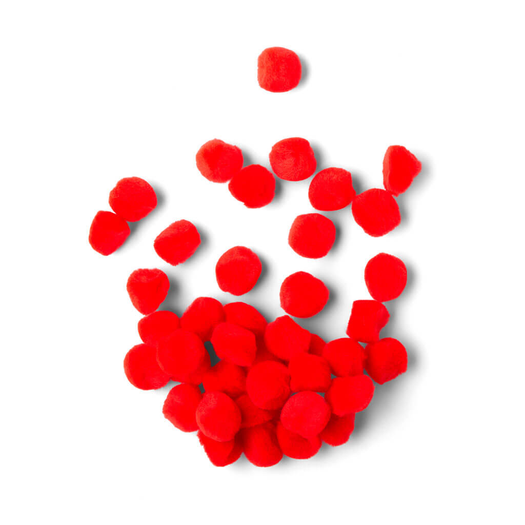 POP! Poms 1in 40pc Red