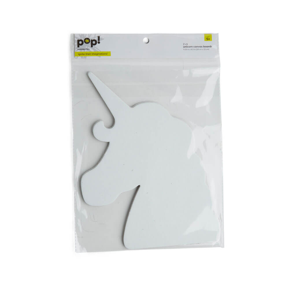 POP! Unicorn Head Shaped Canvas Panel Boards 2pk