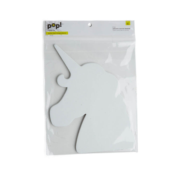 POP! Unicorn Head Shaped Canvas Panel Boards 2pk