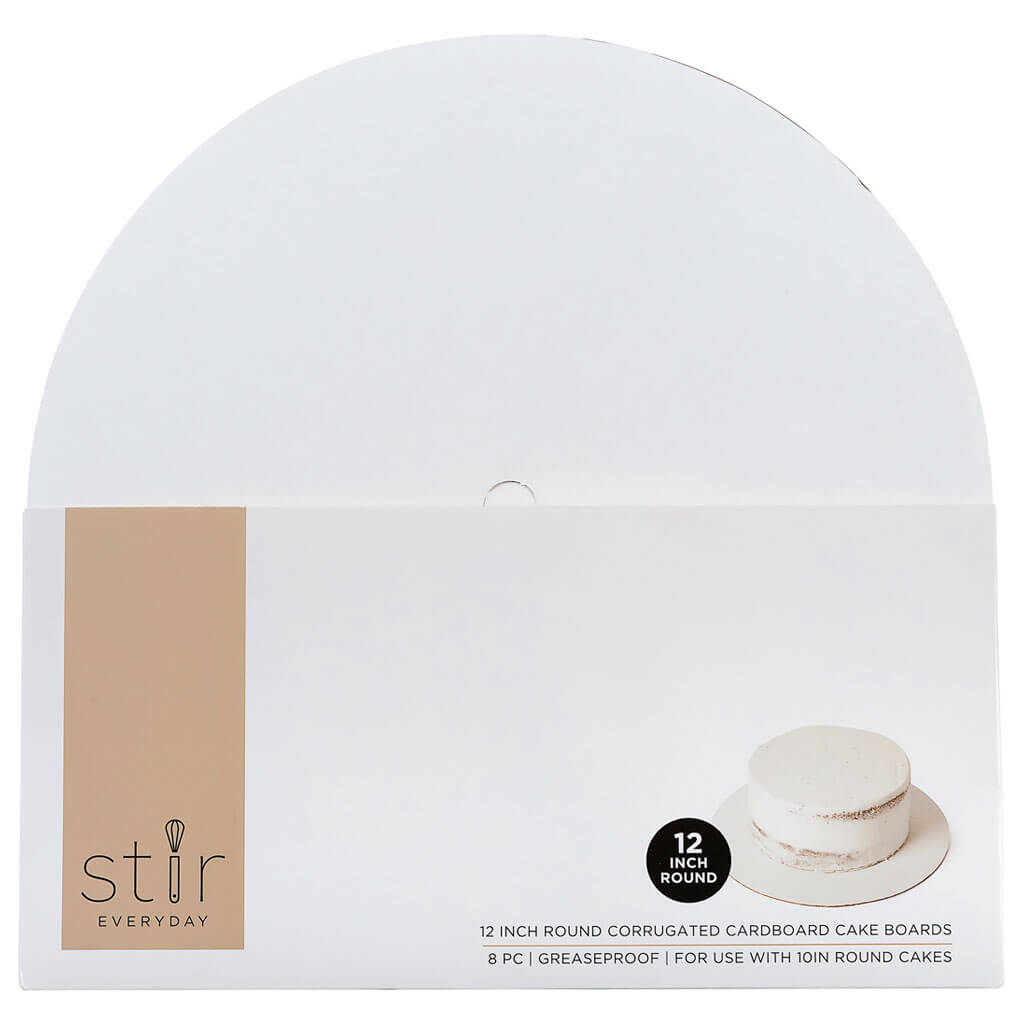 Round Corrugated Cardboard Cake Boards 8pk 12in