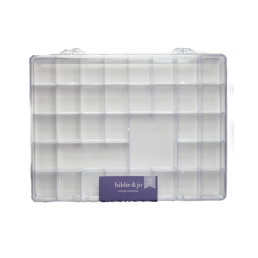 Plastic Storage Container With 35 Compartments 12in