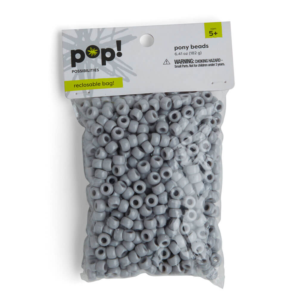 POP! Pony Beads 9mm Gray