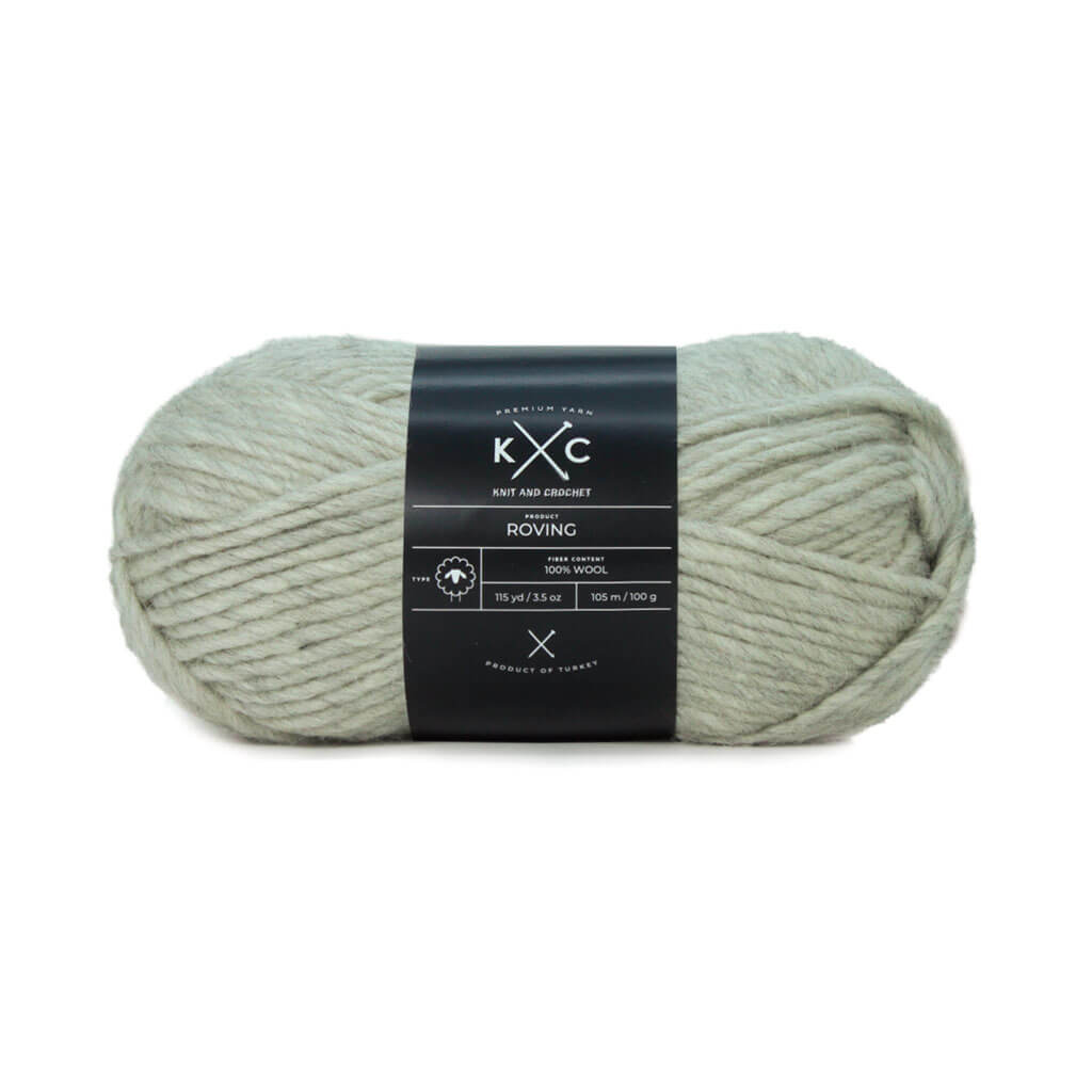 Bulky Wool Craft Roving Yarn 3.5oz 115yd Light Gray