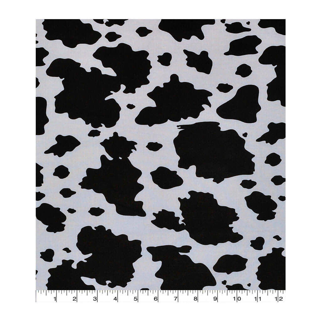 Keepsake Calico Cotton Fabric Cow Print White