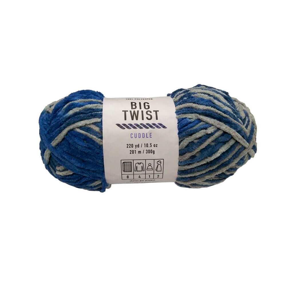 Super Bulky Cuddle Polyester 220yd 10.5oz Blue Variegated