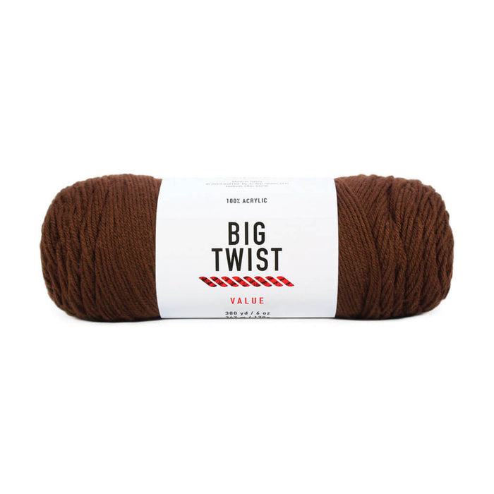 Solid Medium Acrylic Value Yarn 380yd 6oz Chocolate Brown