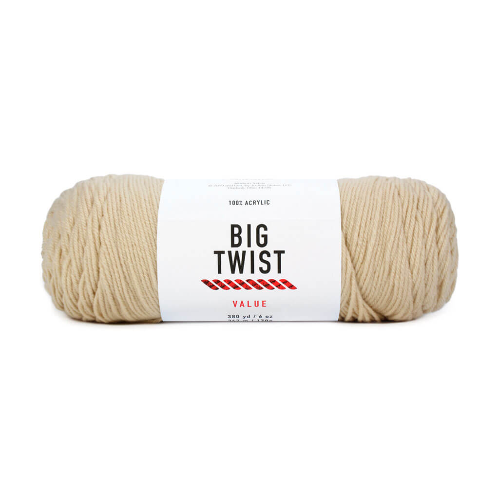 Solid Medium Acrylic Value Yarn 380yd 6oz Cream