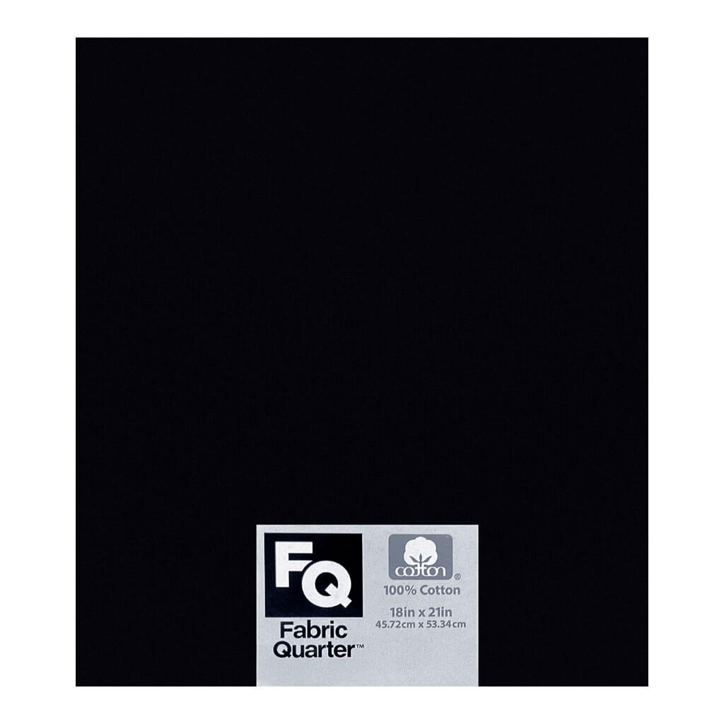 Black 1 Piece Cotton Fabric Quarter