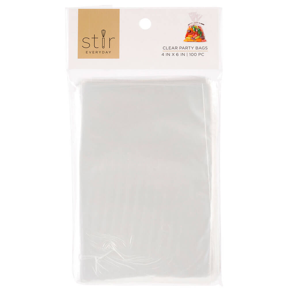 Clear Party Bags With Twist Ties 100pk 4in x 6in