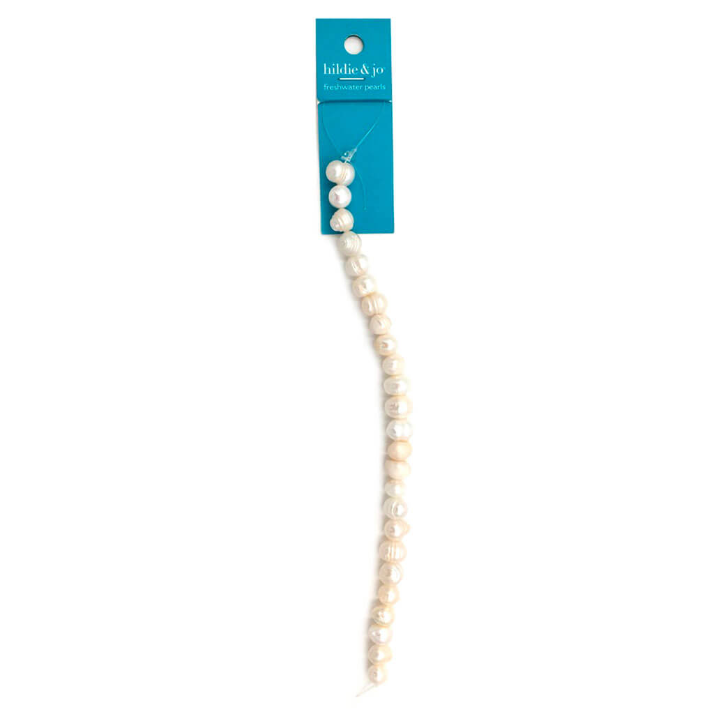 White Freshwater Pearl Assorted Strung Beads 26pk 7in