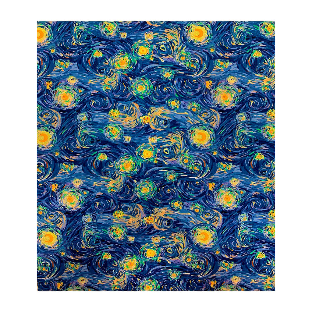 Blue &amp; Yellow Swirls Quilt Cotton Fabric