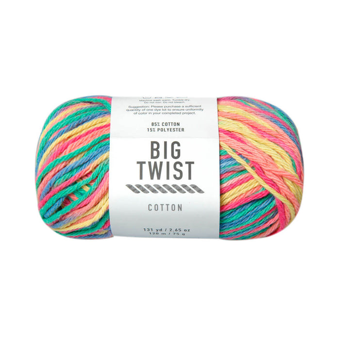 Big Twist Cotton Yarn Multi Rainbow