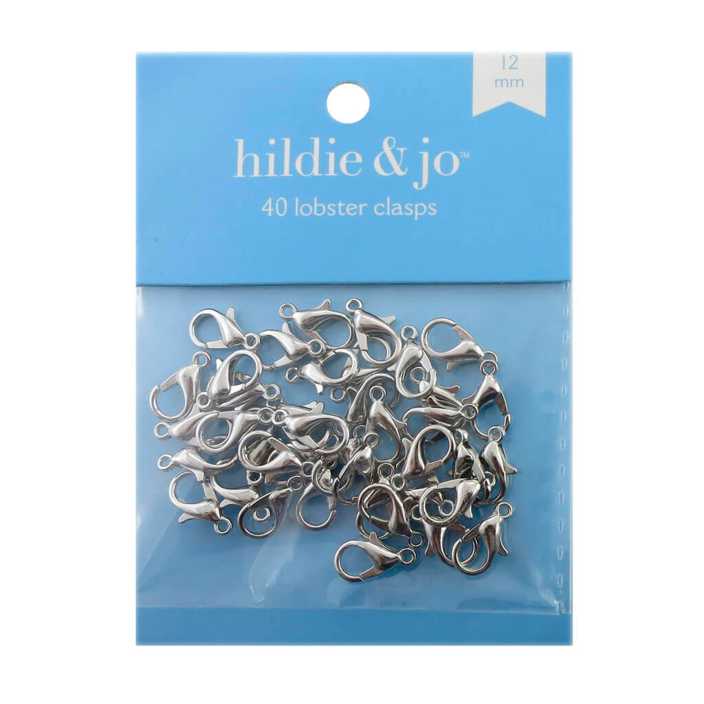 Silver Metal Lobster Clasps 40pk 12mm