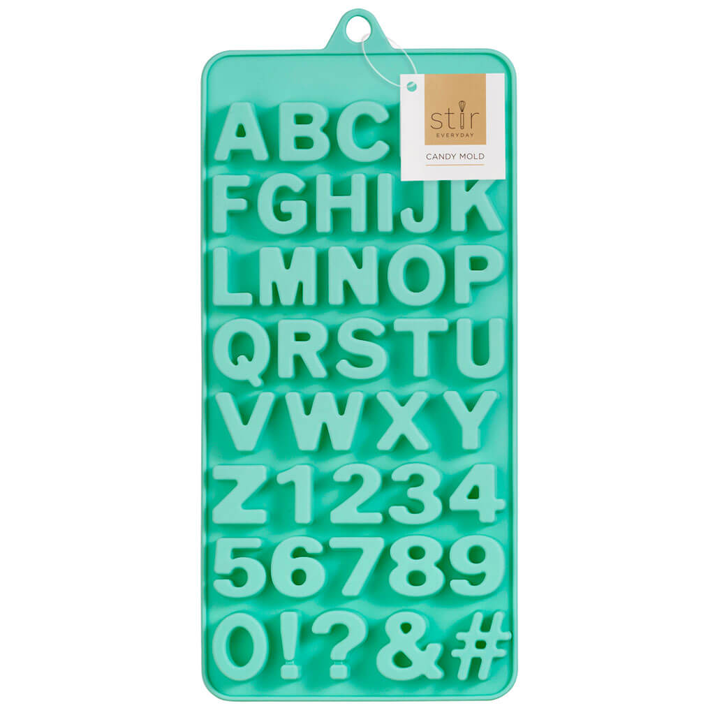 Silicone Letters &amp; Numbers Candy Mold 4in x 9in