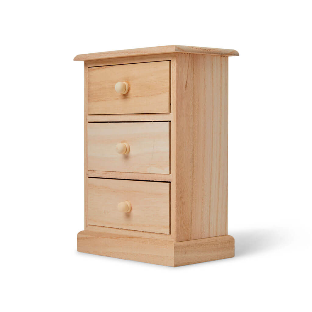 Wood Dresser with 3 Drawers 8in