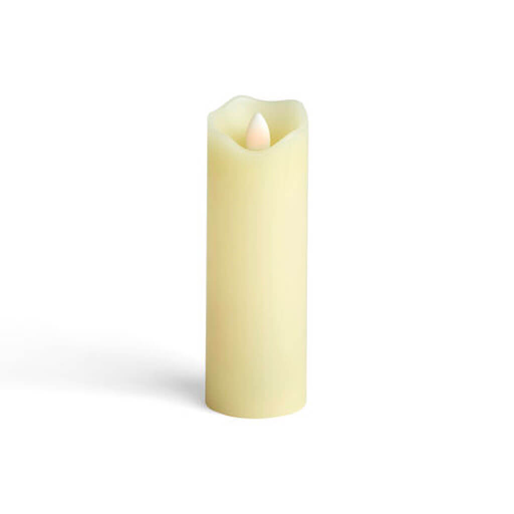 LED Ivory Wave Edge Pillar Candle 2in x 6in