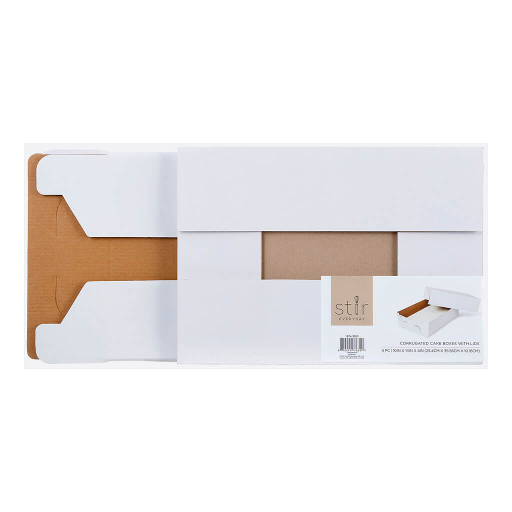 Corrugated Cardboard Cake Boxes with Lids 10in x 14in
