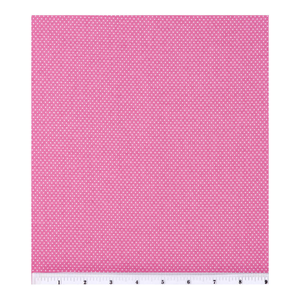 Cotton Fabric Small Dots On Rose Pink