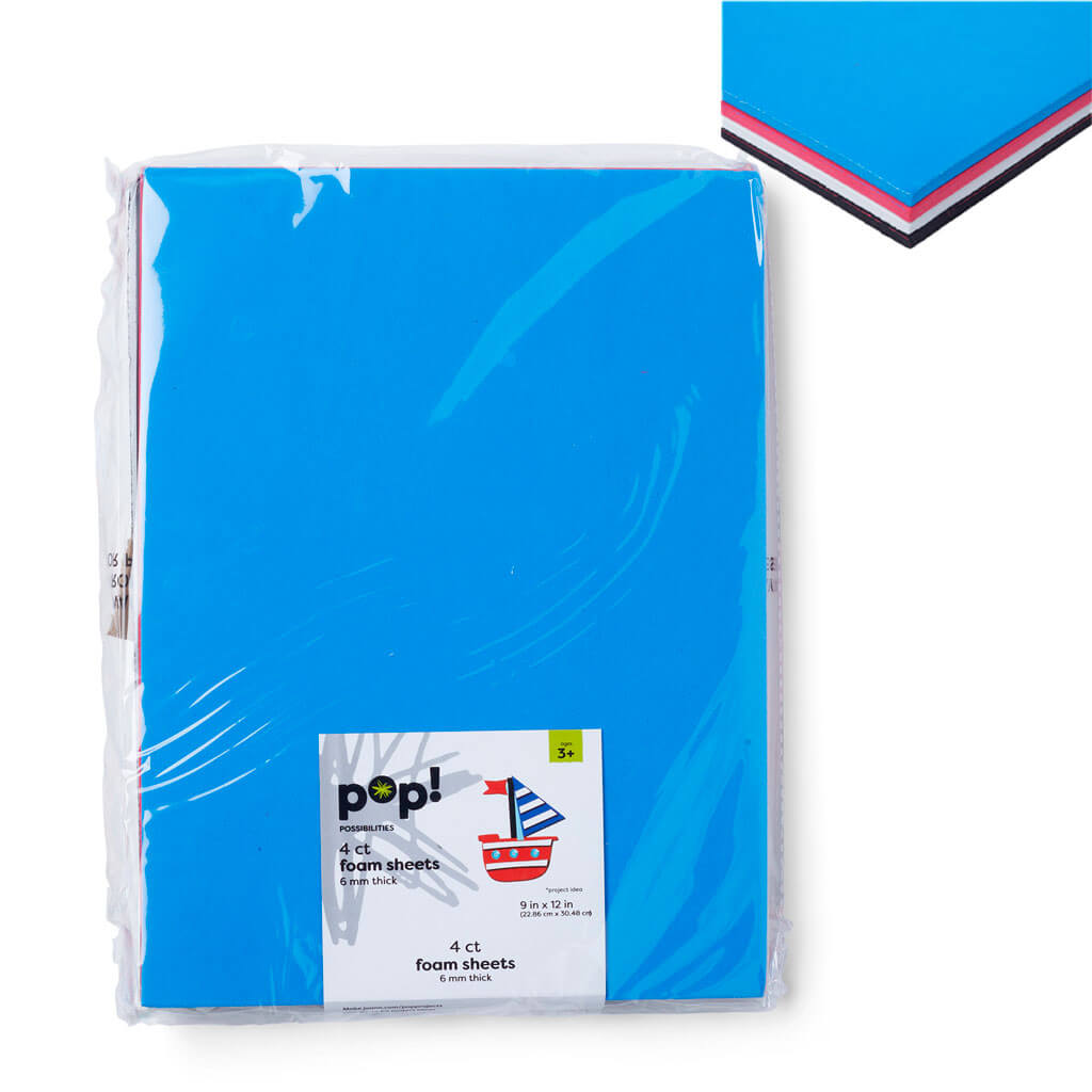 POP! Thick Non Adhesive Foam Sheets 4pc