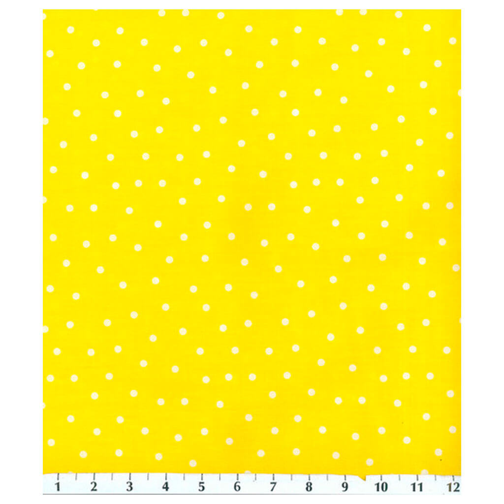 Cotton Fabric Polka Dots on Yellow