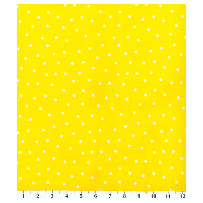 Cotton Fabric Polka Dots on Yellow