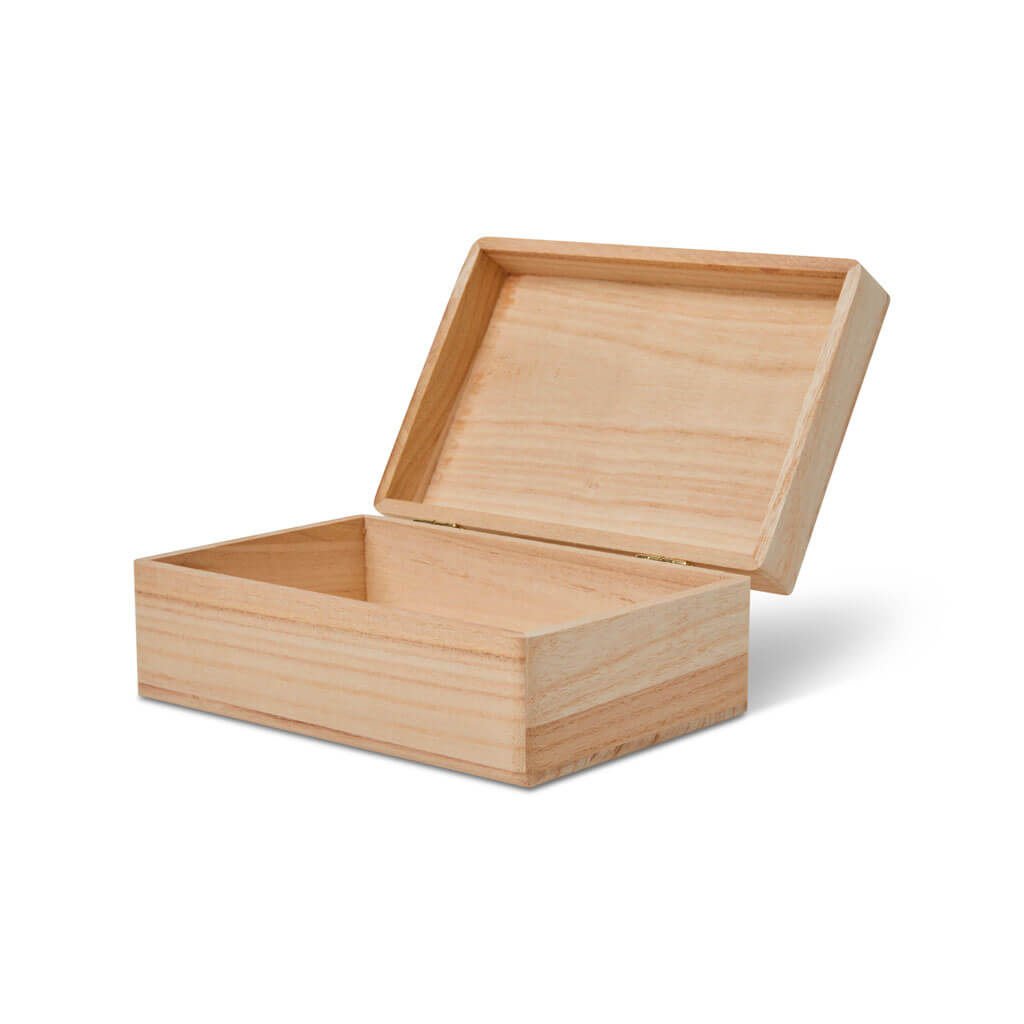 Plain Wood Box with Lid 8in x 5in