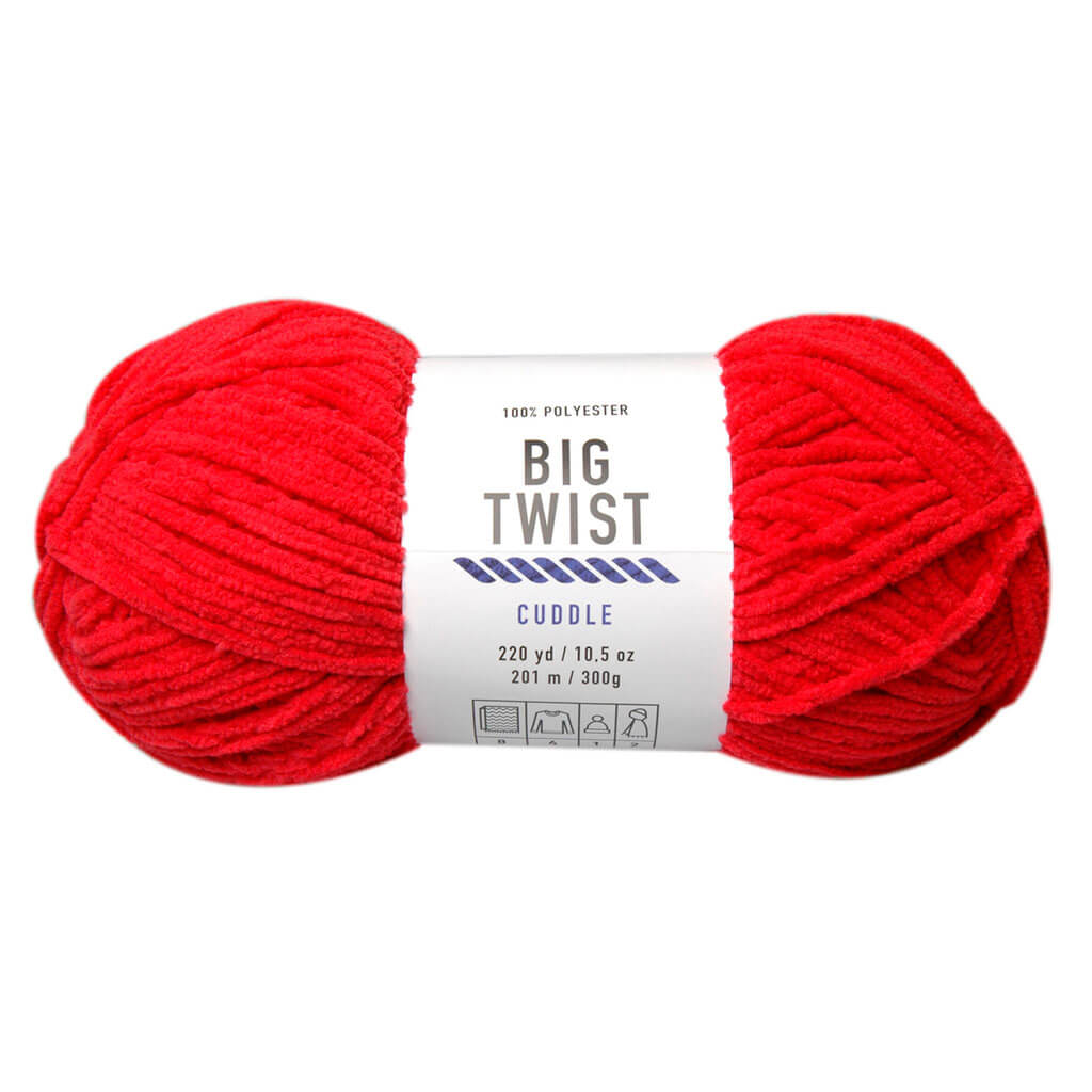 Super Bulky Polyester Cuddle Yarn 220yd 10.5oz Red