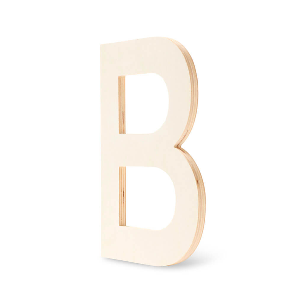 Wood Flat Sans Serif Font Letters Uppercase B 12in