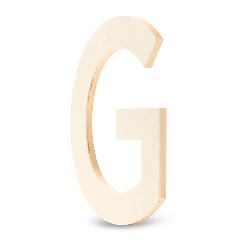 Wood Flat Sans Serif Font Letters Uppercase G 12in