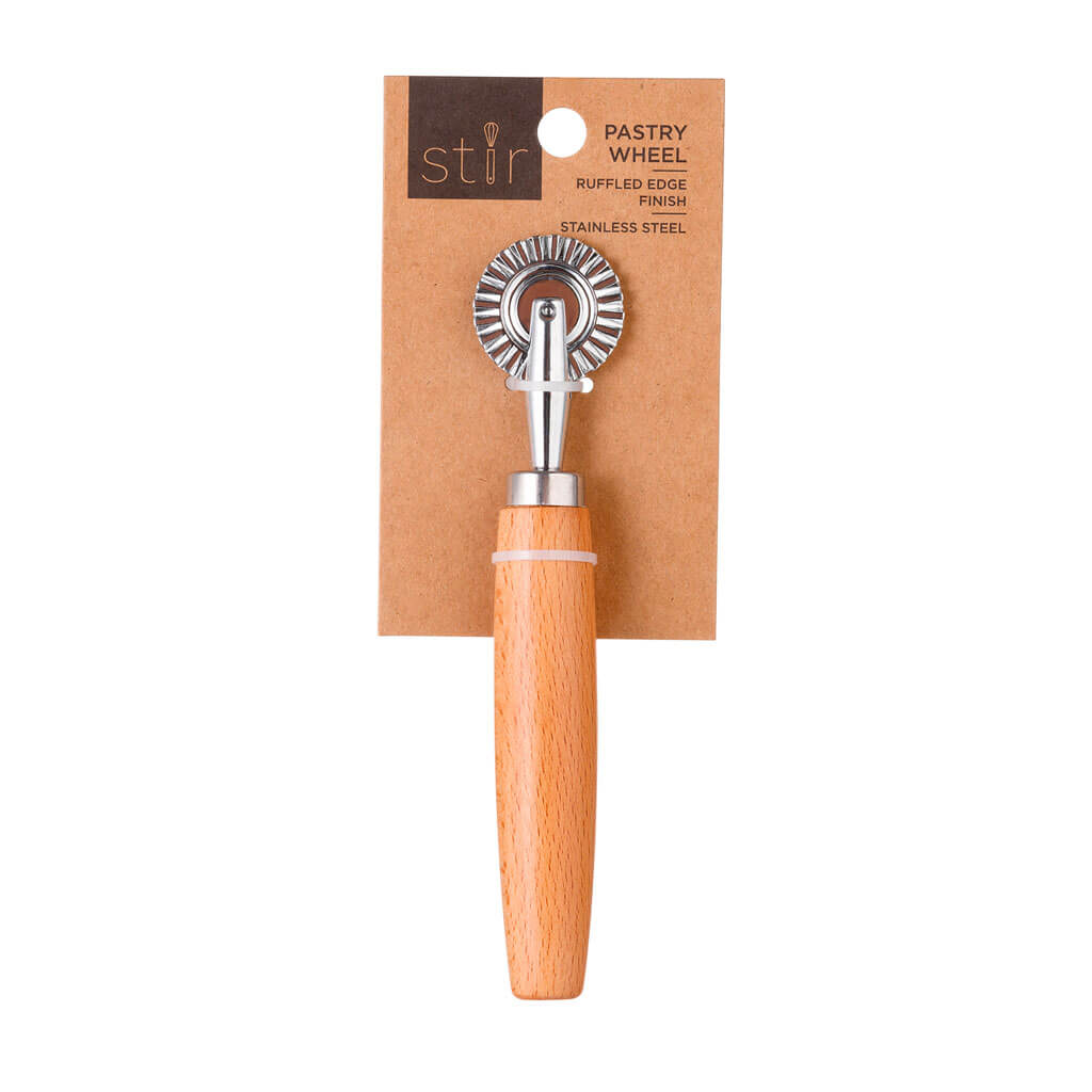 Stainless Steel Dough Pastry Wheel with Wood Handle