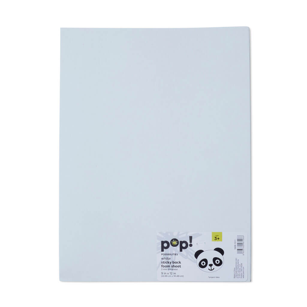 POP! Sticky Foam Sheet 9in x 12in 2mm White