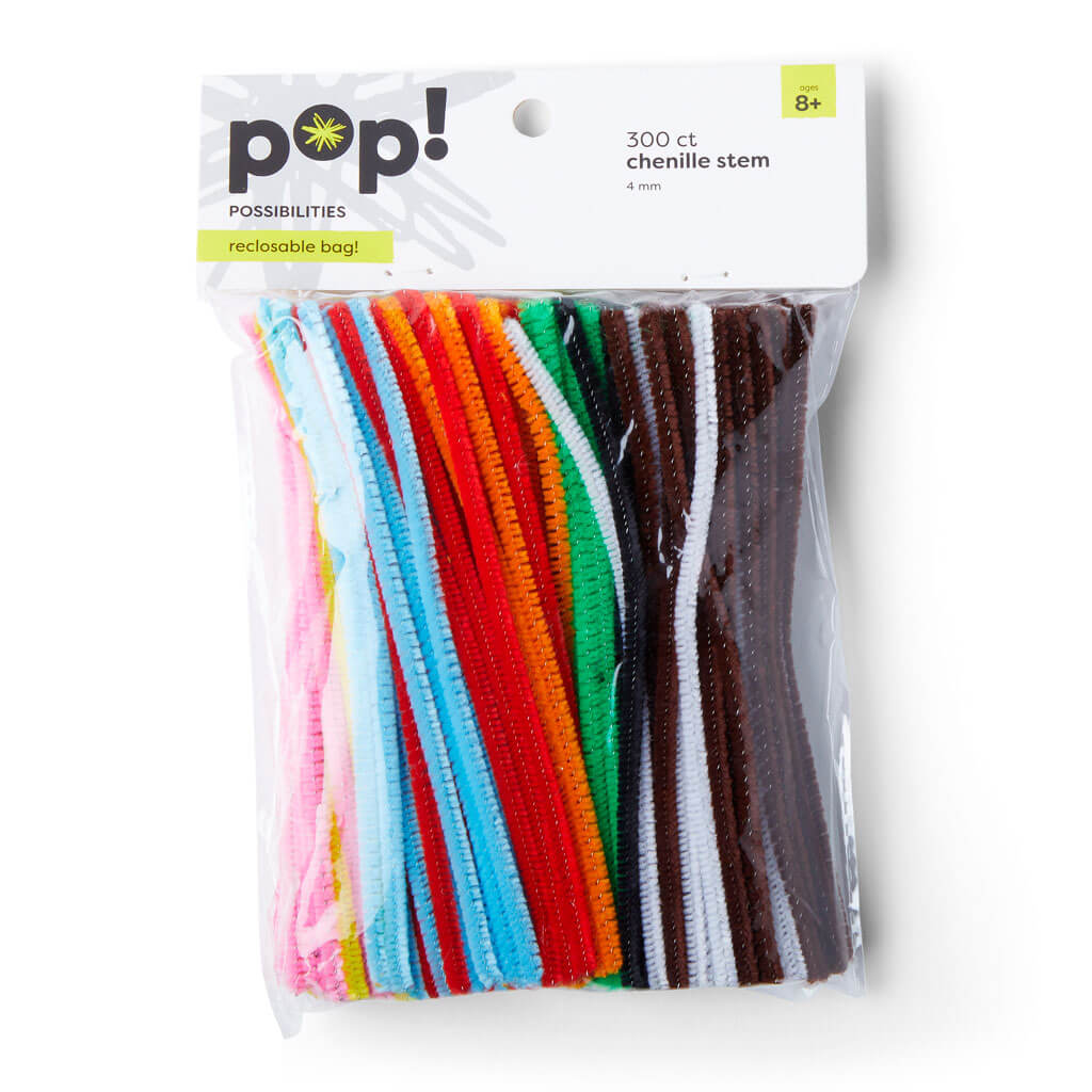 POP! Multicolor Chenille Stems 4mm 300ct