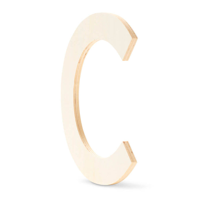Wood Flat Sans Serif Font Letters Uppercase C 12in
