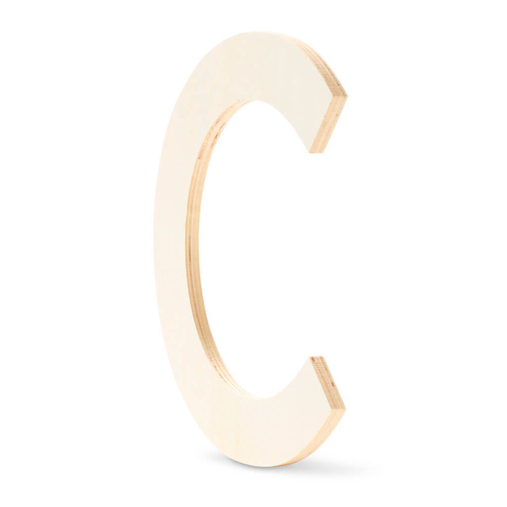 Wood Flat Sans Serif Font Letters Uppercase C 12in