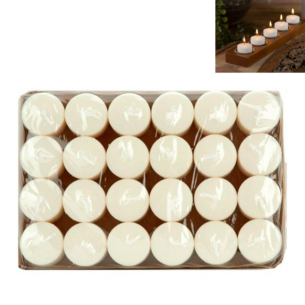 White Unscented Votive Candle 24pk