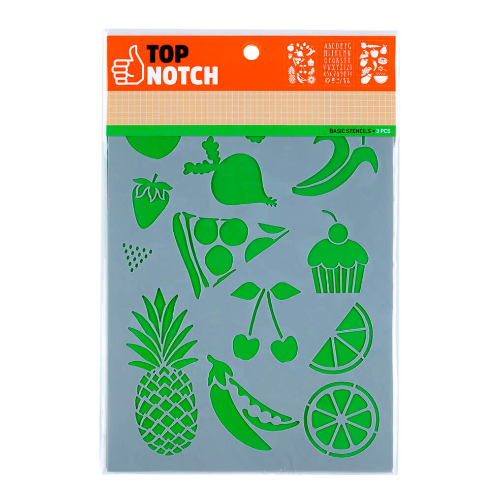 Fruit &amp; Veggies Paper Stencil 7in x 10in