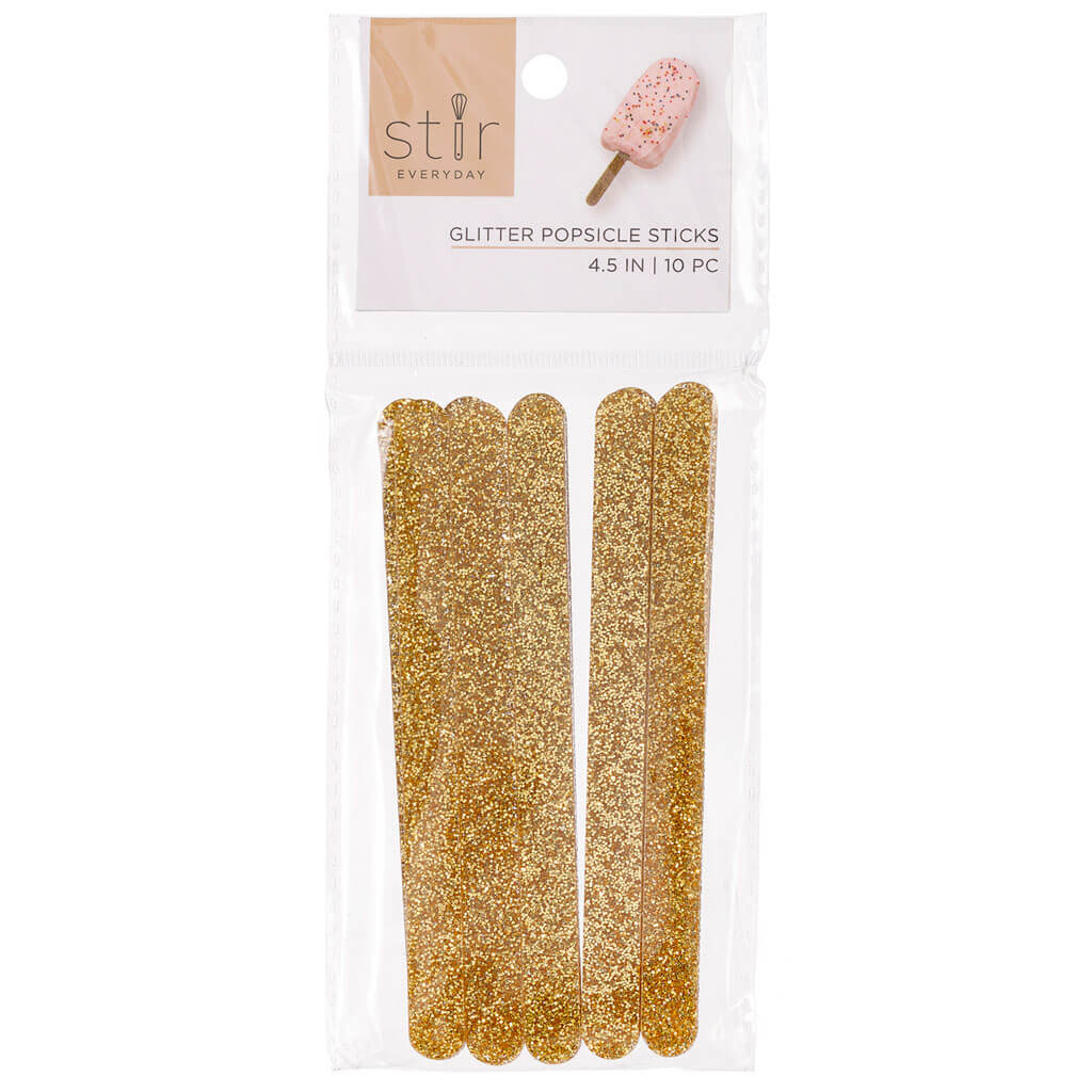 Glitter Popsicles Sticks 10pk 4.5in