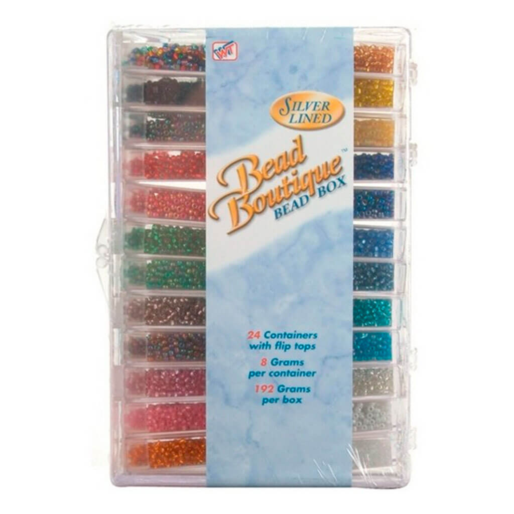 Multi Silver Lined Seed Bead Box Set 7oz