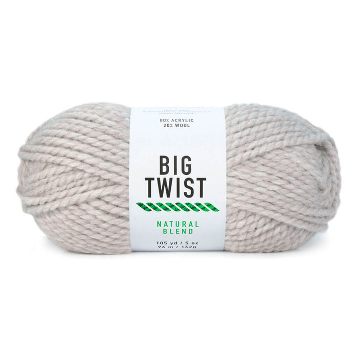 Super Bulky Acrylic & Wool Natural Blend Yarn 5oz 105yd Beige Melange