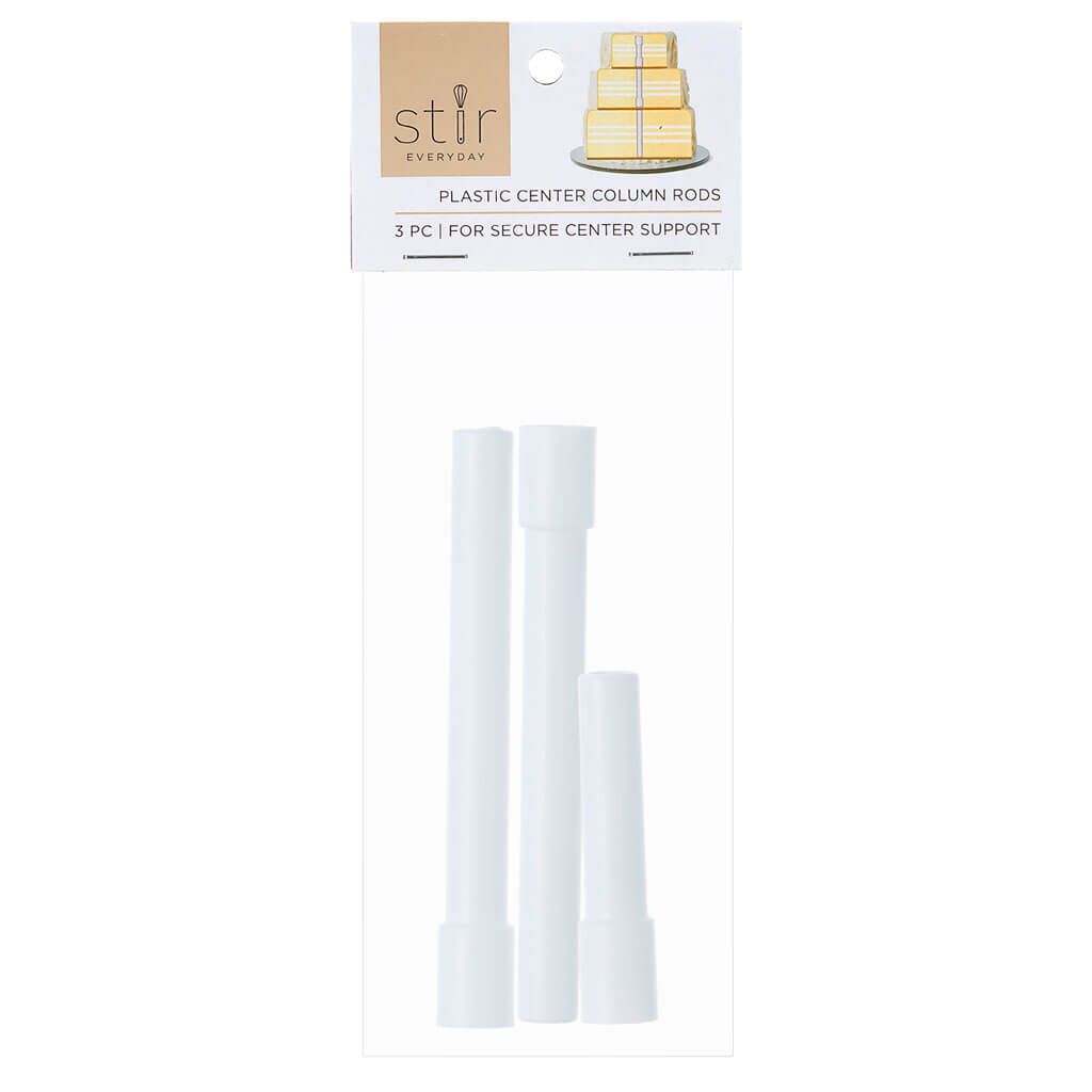 White Plastic Center Column Rods 3ct 8in