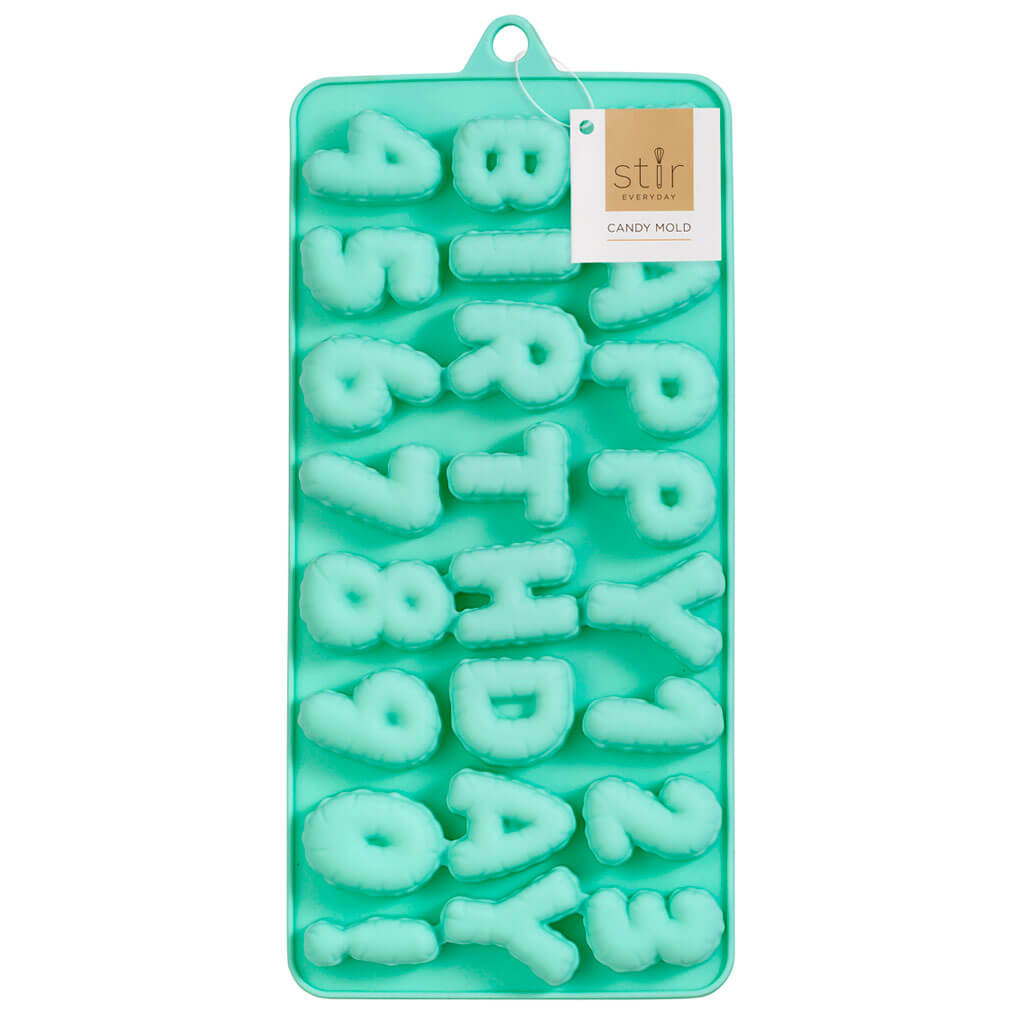 Silicone Happy Birthday Candy Mold 4in x 9in