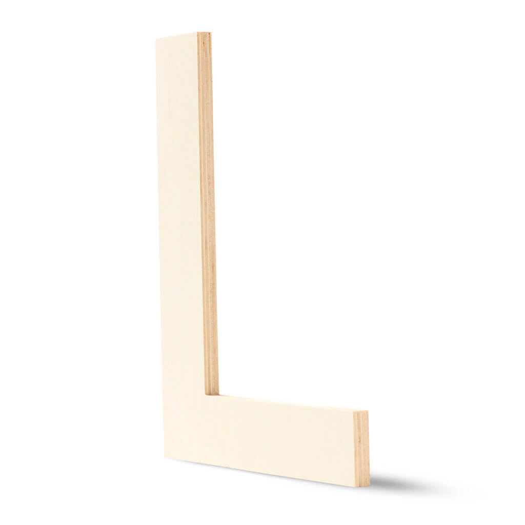 Wood Flat Sans Serif Font Letters Uppercase L 12in