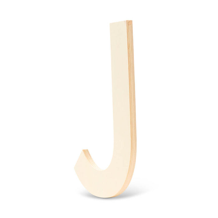 Wood Flat Sans Serif Font Letters Uppercase J 12in