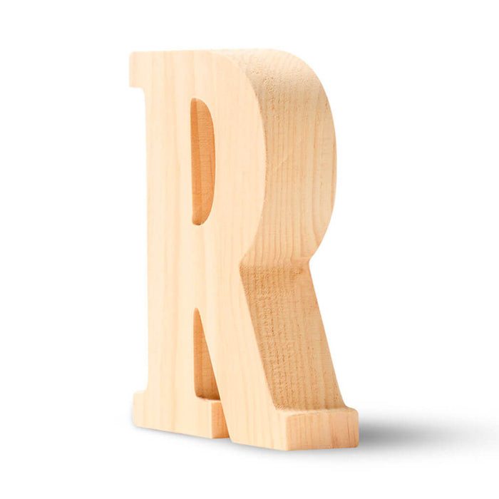 Natural Wood Chunky Letters Uppercase R