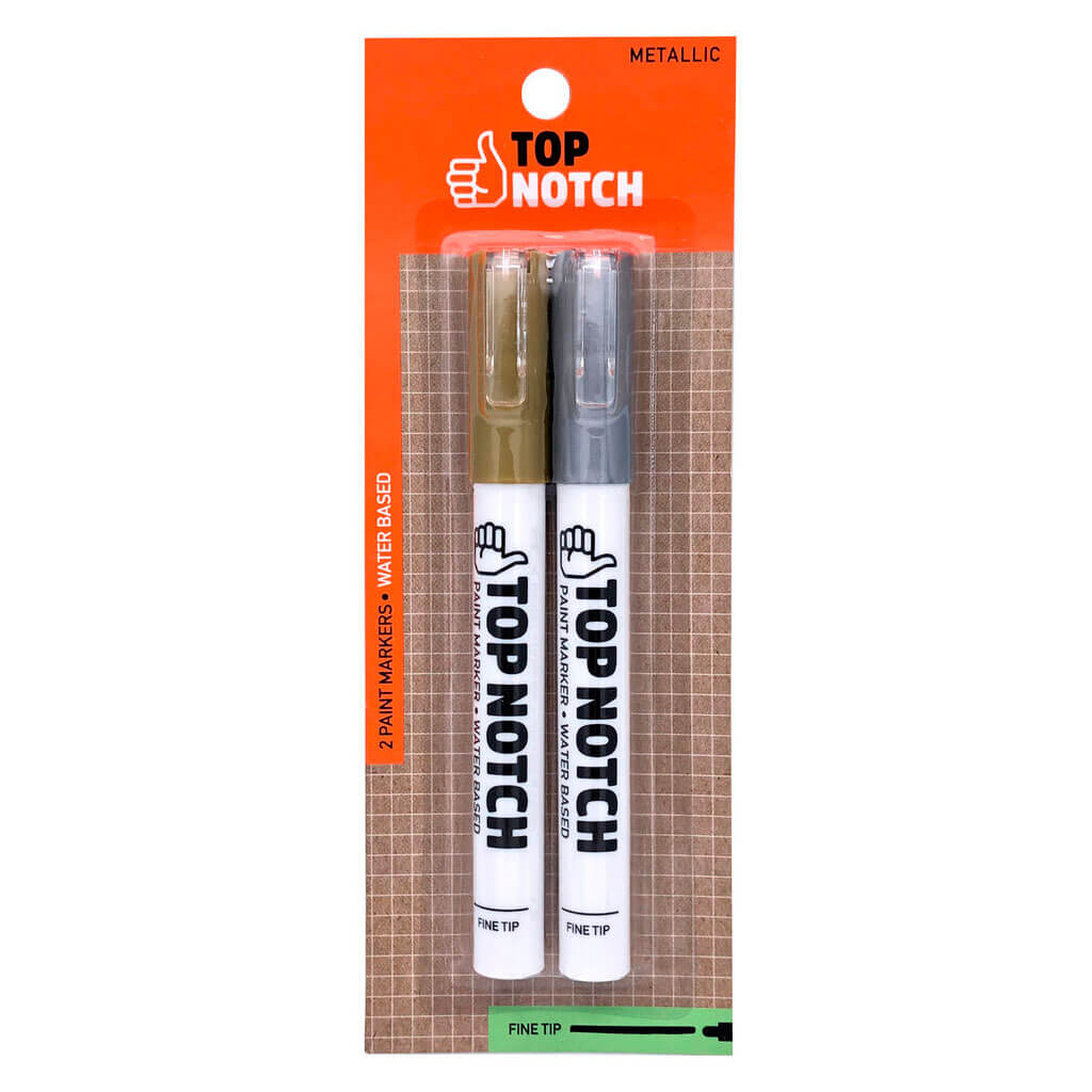 Fine Tip Water Base Paint Markers Gold and Silver 2ct