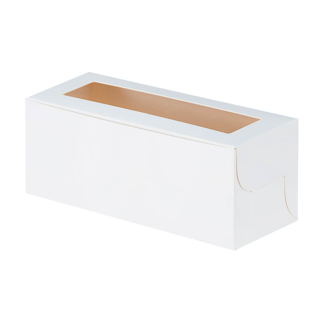 White Windowed Rectangular Treat Boxes 3pk 8in x 3in